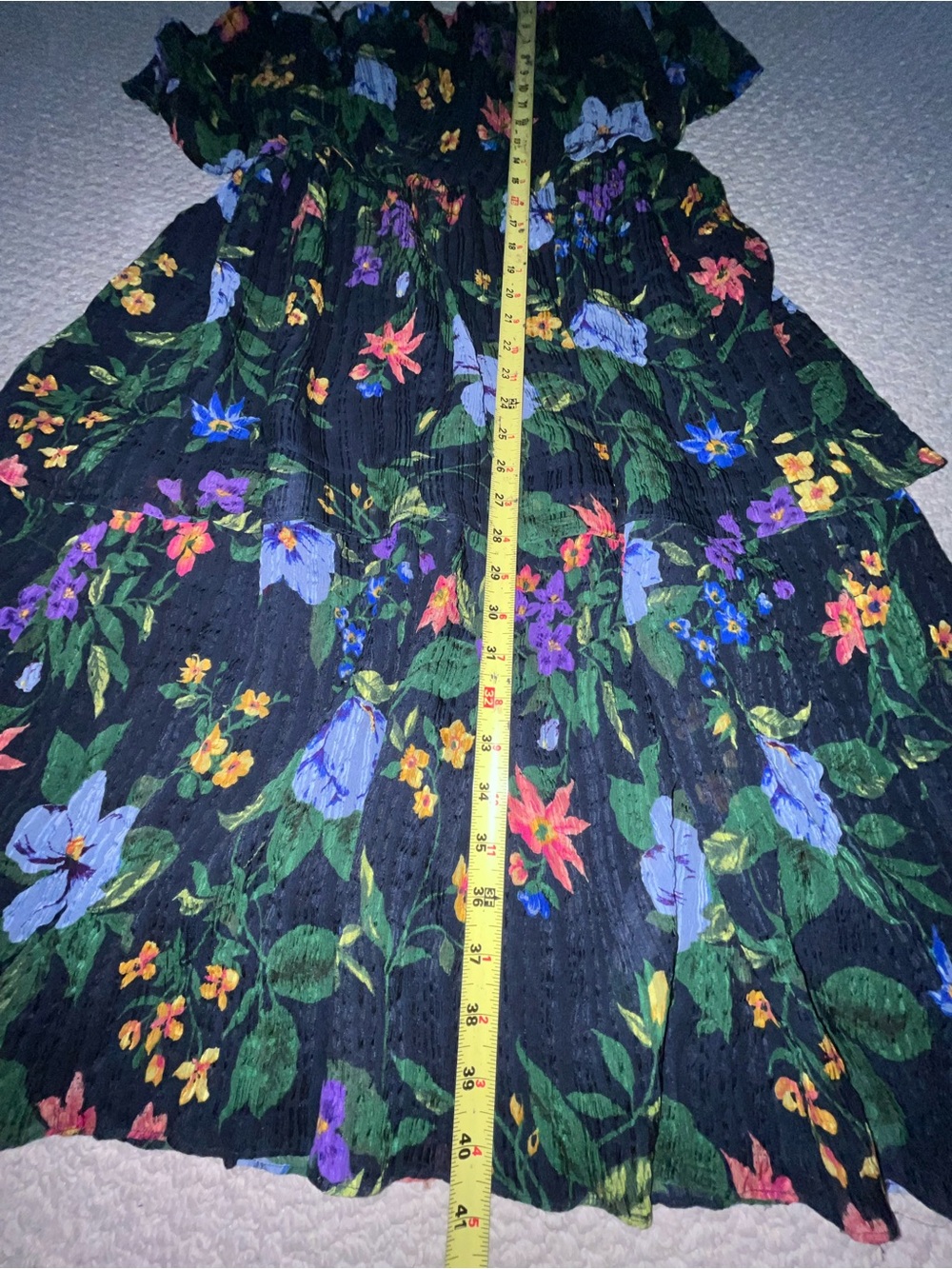 Club Monaco Silk 100% Floral Tiered Midi Dress Spagetti straps Drop Shoulder S/M - Picture 16 of 16